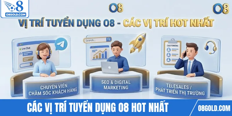 Các vị trí tuyển dụng O8 hot nhất cho ứng viên