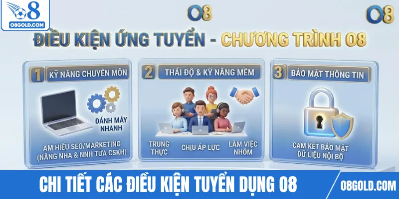 Chi tiết các điều kiện tuyển dụng O8 hiện nay